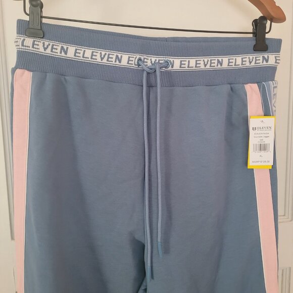 Eleven by Venus Williams Women's Sky Blue and Pink Stripe Courtside Joggers XL - Picture 4 of 6